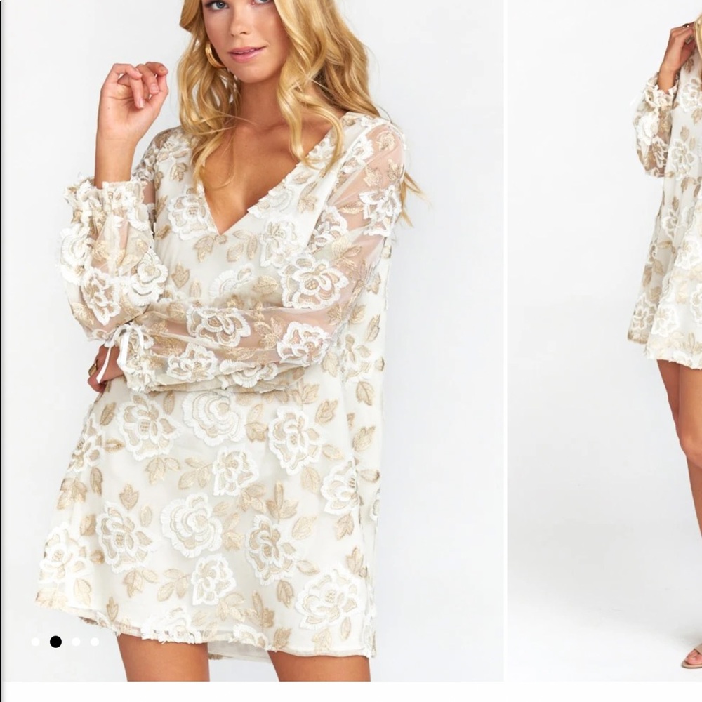 Show Me Your Mumu White & Gold Rose Dress